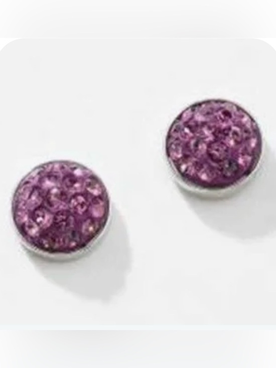 Touchstone Crystal Jewelry - NIB Touchstone Crystal “Feb Birthstone Earrings” (Amethyst), Retired [MSRP $45]